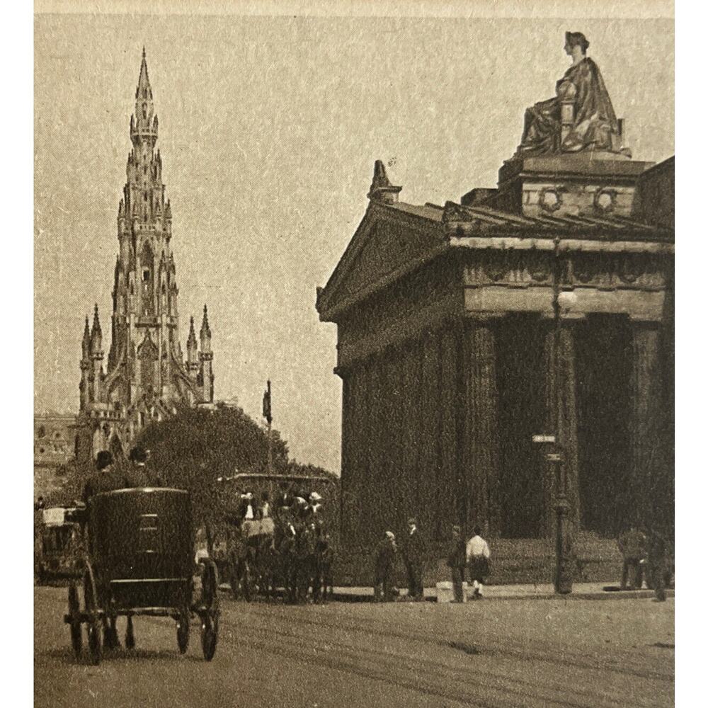 Antique Ephemera Early 1900 Litho Castle Postcards Princes St East End Edinburgh